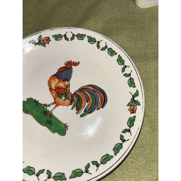 Rooster Plates Alco Industries Set of 2 Plates 7 1/4 inches Bread Salad Dessert - Picture 6 of 6
